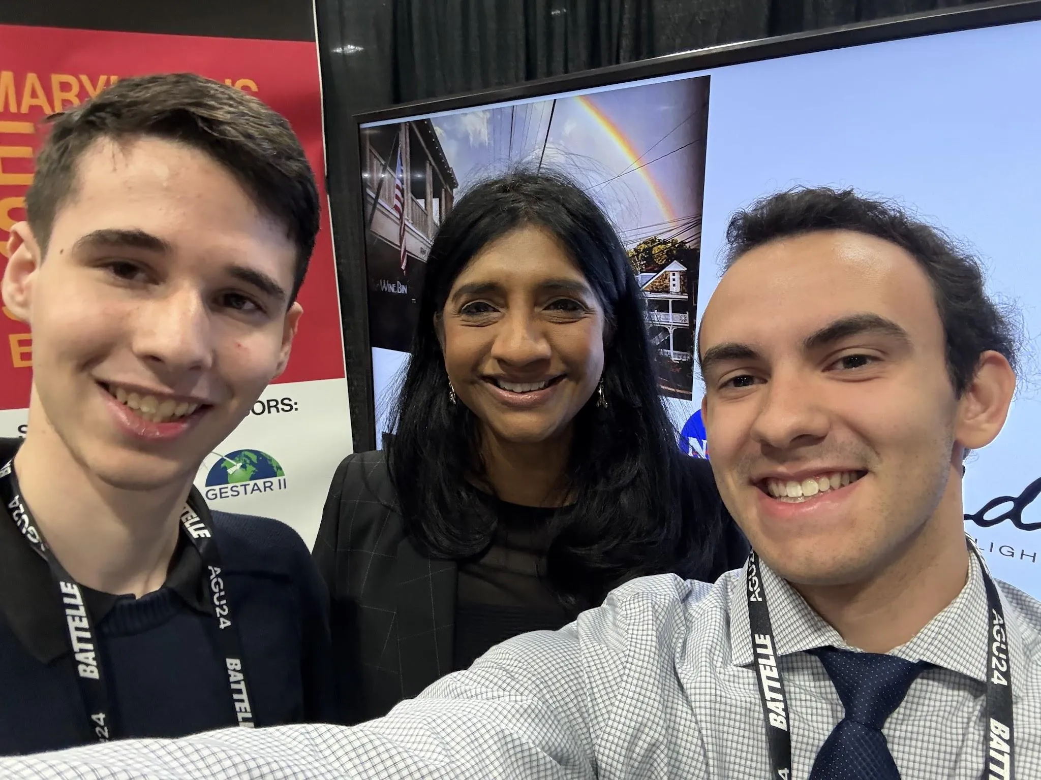 Mark and D.J. in a group selfie with Aruna Miller, the Lieutenant Governor of Maryland in 2024.