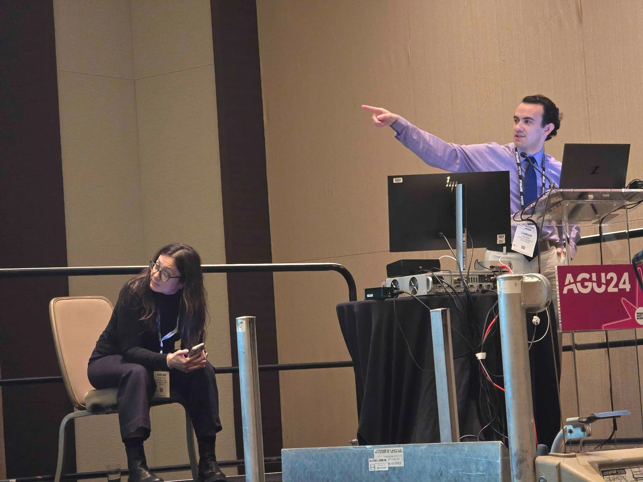 D.J. presenting the Faraday Lightning Safety development journey.