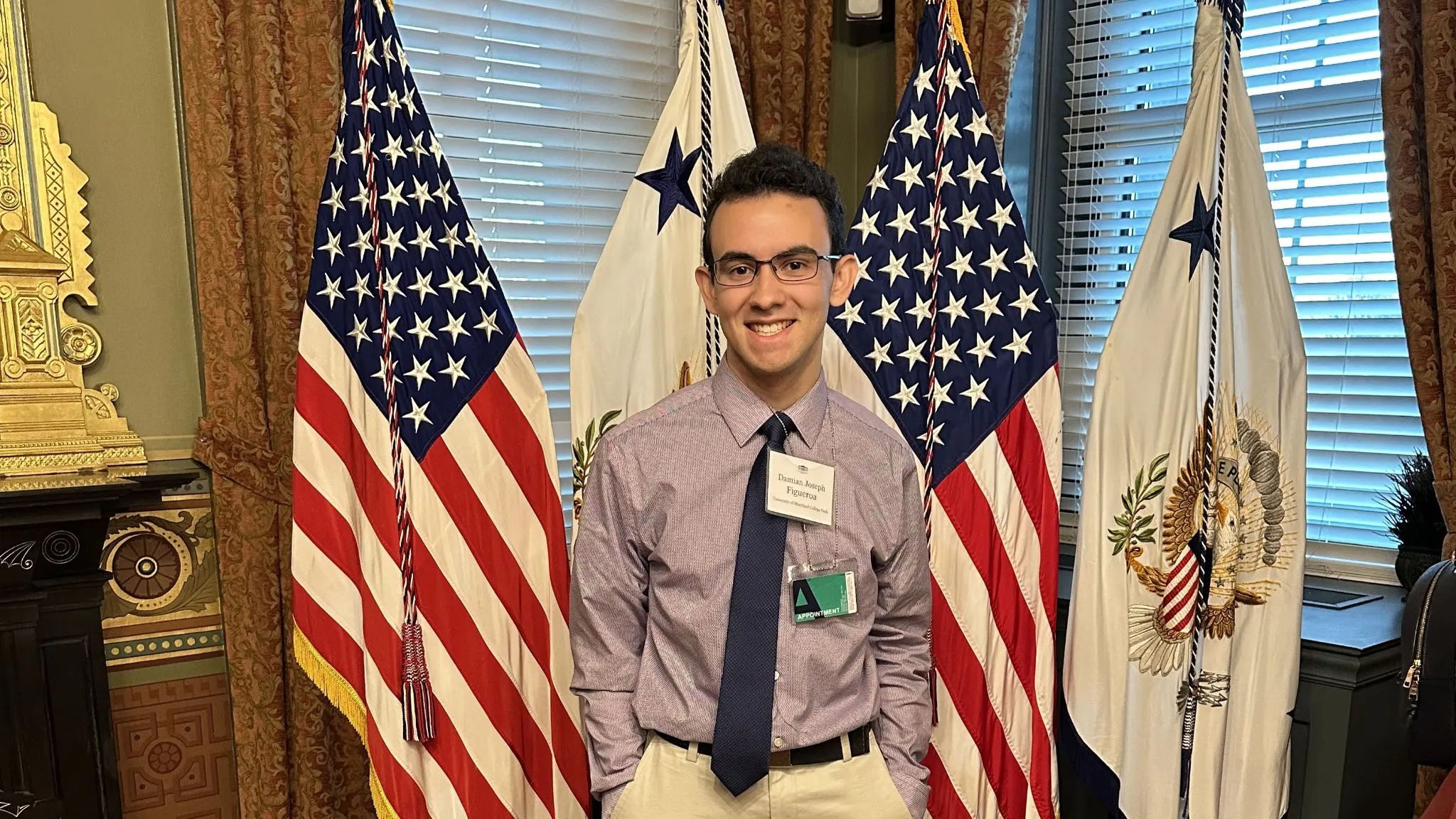 D.J. at the ceremonial Vice President's office at the White House.